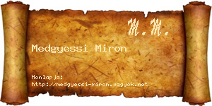 Medgyessi Miron névjegykártya